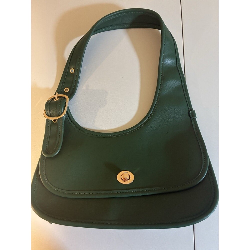 Faux leather small compartment shoulder bag purse snap and buckle NEW